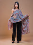 Women's Pure Wool Faux Pashmina Kalamkari Printed Embroidery Stole